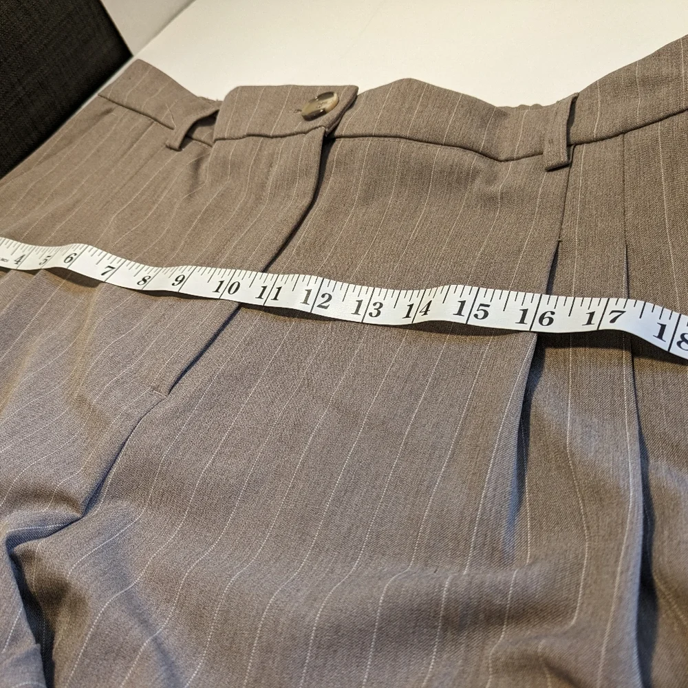 House of Harlow 1960 tan pin stripe slacks women's sz L New no tag - Picture 4 of 10